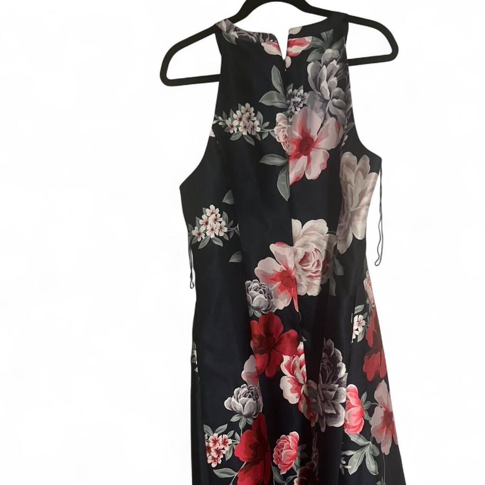 Adrianna Papell Floral Halter Midi Dress - Navy/Pink - Picture 3 of 3
